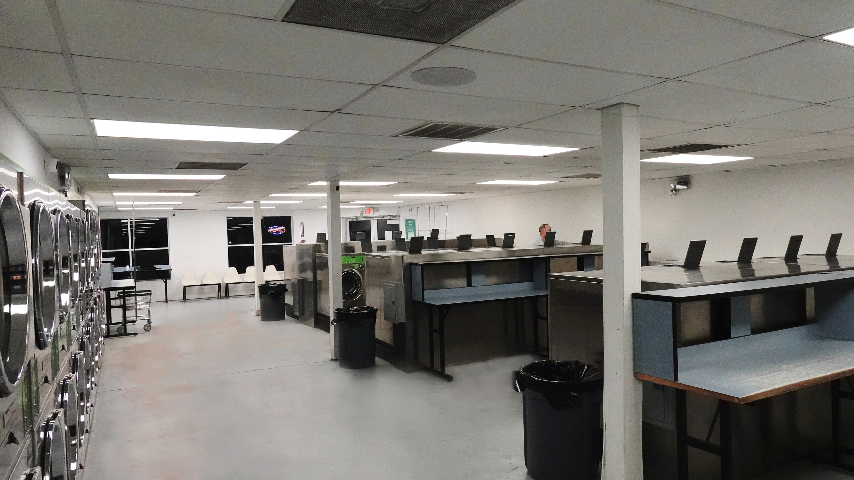 Laundromat interior view